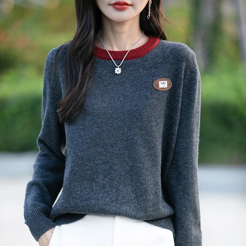 

Всесезонный женский свитер из 50% шерсти и 50% шелка | Легкий теплый свитер из смеси | Роскошный трикотаж из кашемира и шелка M кадет серый