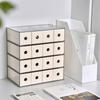 Portable Clear Stationery Storage Box 4 Layer Vertical Plastic Drawer Organizer Stackable Dust Proof Pencil Holder Jewelry