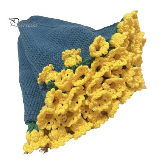 Blomfilt Virkningssats Rose Bukett Filt Gör-det-själv-kit Virkad Bukett Slängfilt Hantverksset för Mors Dag Present Hem Soffa Soffinredning