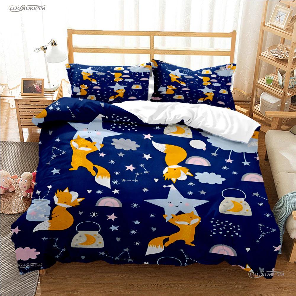 Three-Piece Cartoon Cute Dinosaur 3D Digital Printing Bedding Kit Bed Sheet Quilt Cover