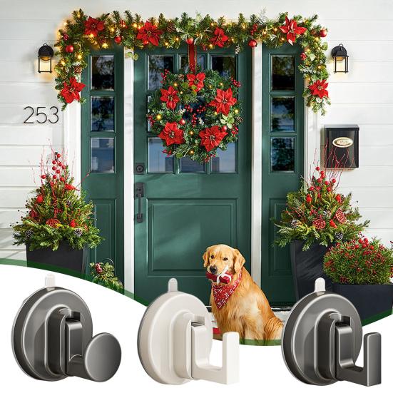 1/2/4/6Pcs Suction Cup Hooks No Drill Suction Towel Holder Multifunctional Glass Door Hooks Bathroom Hanging Hooks