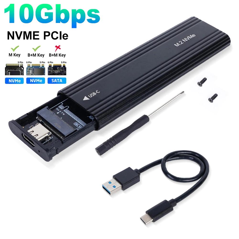 

Корпус для M.2 SSD M.2 NVMe SATA SSD Корпус Адаптер M.2 на USB Type C SSD 10 Гбіт/с USB 3.1 Зовнішній корпус Підтримує ключі M та B та B&M Only NVME 10Gbps