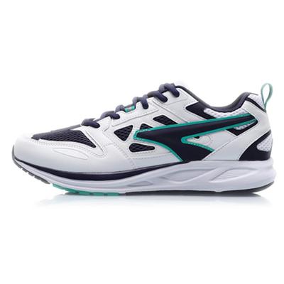 Li Ning Dempende Lichtgewicht Antislip Lage Top Hardloopschoenen Heren Wit Groen ARHP103-4