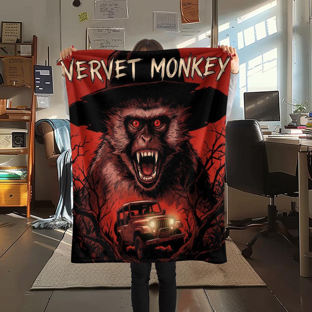 Dark and Terrifying Animals Print Flannel Blanket,High quality Comfortable for All Seasons,Home Decor,Warmth and Comfort,Perfect for Christmas Gifts