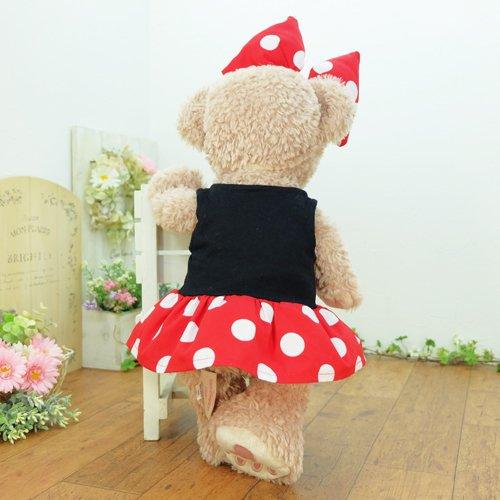Cushu cush ShellieMay Kostüm, Duffy und Minnie Maus Outfit, Rotes Pünktchenkleid & Schleife, 43cm, Größe Klein