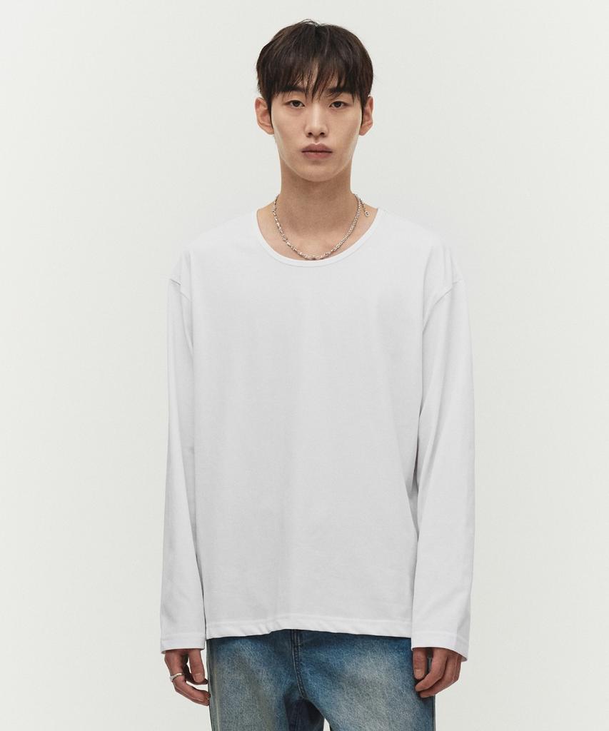 MINAV 2-Pack Pure Cotton U-Neck Long Sleeve T-Shirt