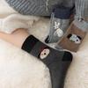 Autumn and Winter Warm Wool Socks, Dot-yarn Illustration, Mid-calf Socks, Retro Ladies, Pile Socks for Women