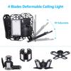LED Ceiling Light, Garage Light, 4-Light, 100W, 10000lm, Daylight White (6500K), Pendant Light, Ceiling Lighting, Dining Room, Foldable, No