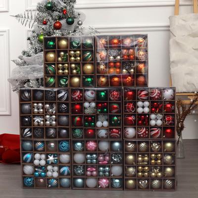 42 Piezas Adornos de Bolas de Navidad Pintadas Set de Decoración Colgante de Plástico para Árbol y Fiesta Inastillable Ligero Festivo Decoración para el Hogar