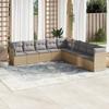VidaXL Garden Lounge Set with Cushions 9 Pcs Beige Braided Resin 3249618