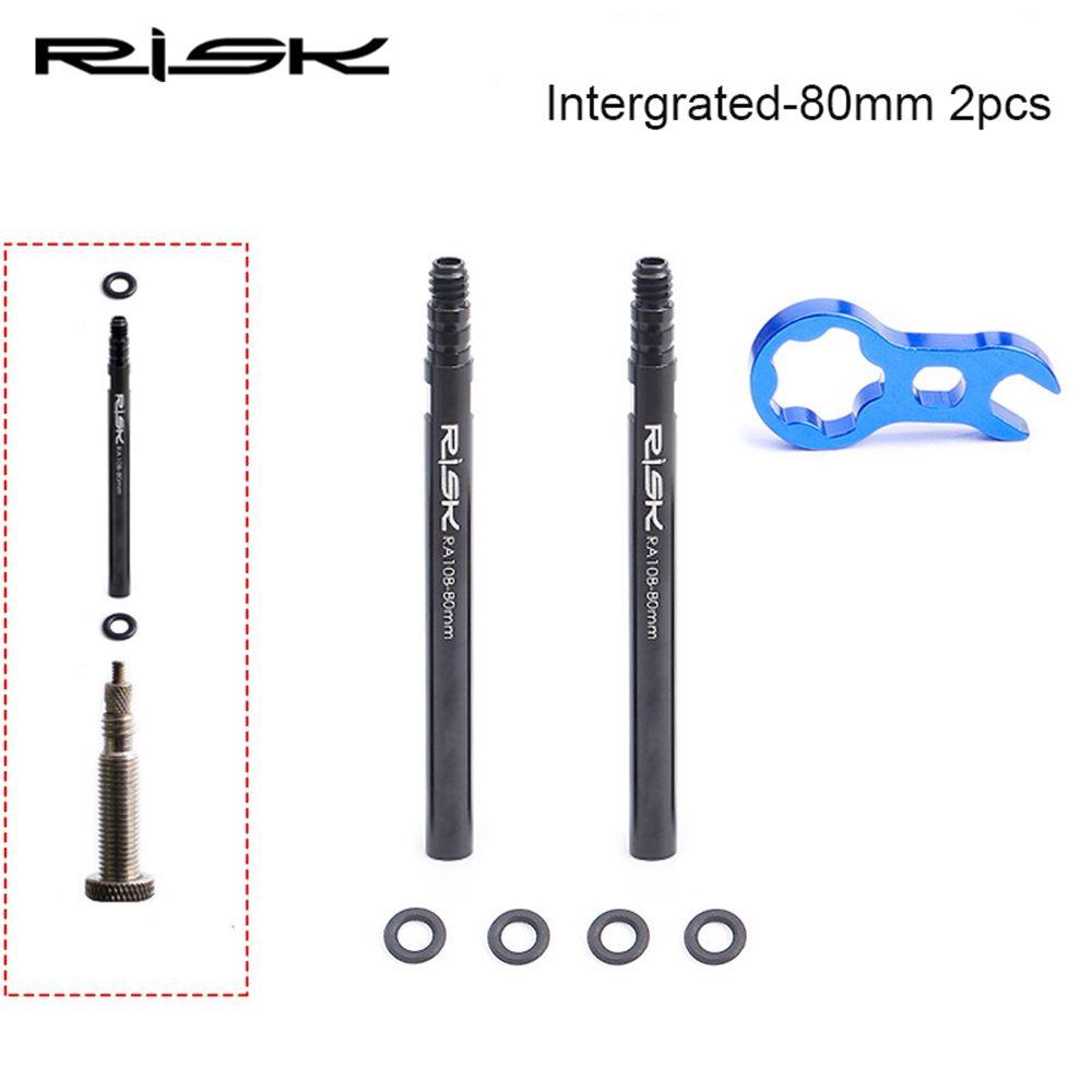 1Set RA108 Integrated Removable 45mm 80mm Bike Bicycle Inner Tubes Valve Extender Extension With Core Wrench Aluminium