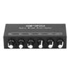 Stereo Mixer Distributor 2 In 4 Out Independent Control 5x Amplification for PC Mic Guitar Keyboard DC 5V To 19V