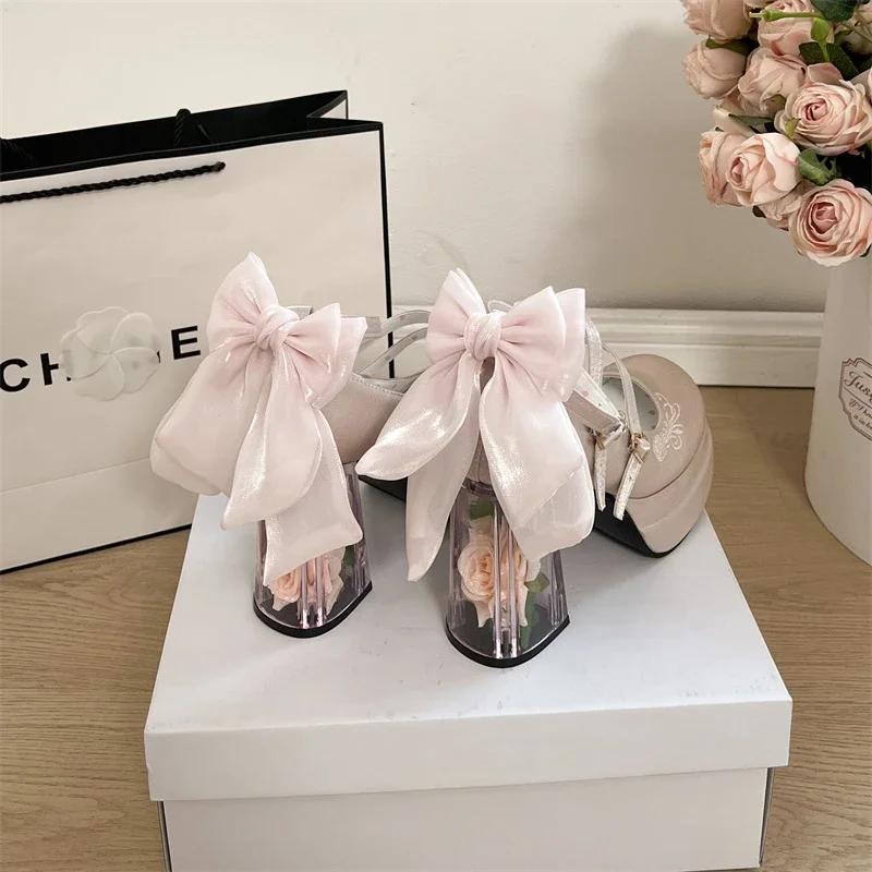 Fashion Women's High Heels Buckle Strap Party Pumps Shoes for Women 2025 Summer Fashion Light Platform Shoes for Women Chunky Heel