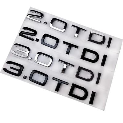 Chrome Black ABS Letters 2.0 TDI 3.0 TDI Rear Boot Trunk Logo Badge Emblem Sticker Decal For A3 A4 A5 A6 Q3 Q5 Q7 S7