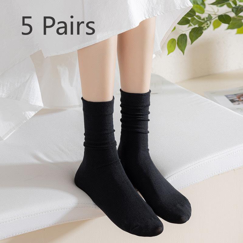 5 пар женских летних тонких однотонных универсальных носков без косточек 5 Pairs