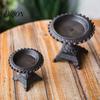 Three-legged Candle Holder Base Heavy Duty Cast Iron Holder, Retro Candlestick Holders, Handcrafted Durable Display Metal Pillar Stand for Dinner Home