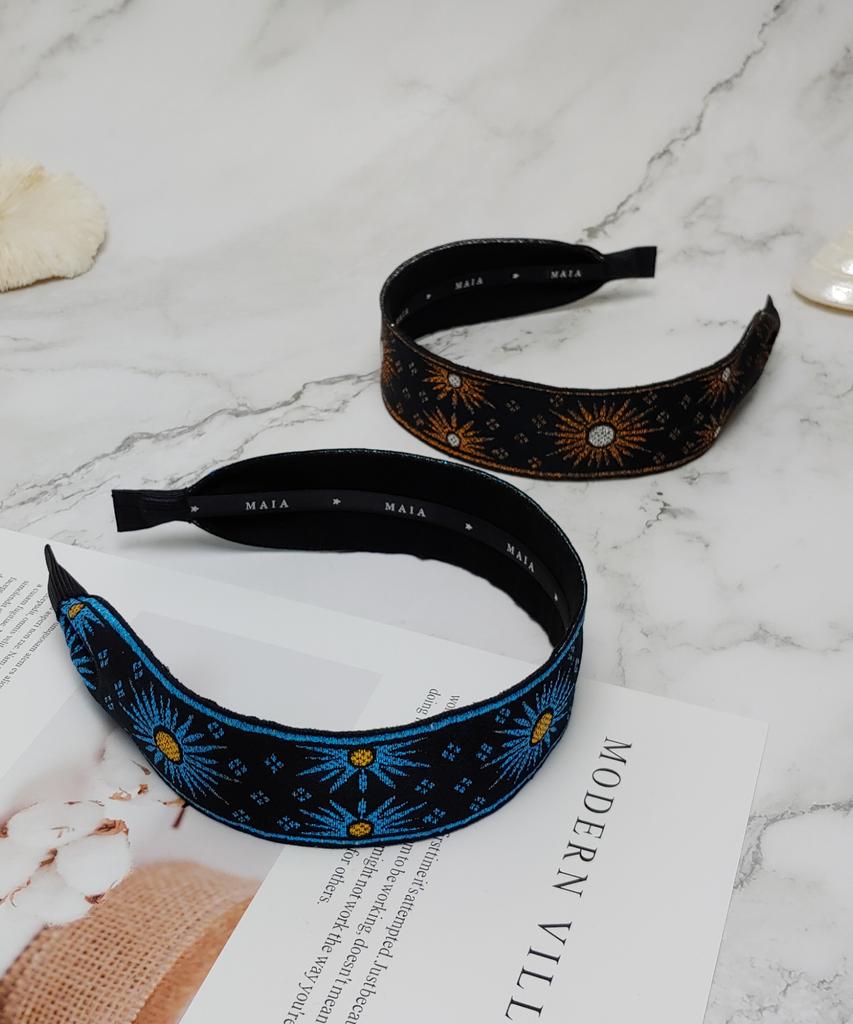 Maia Retro Pearl Headband - Brown