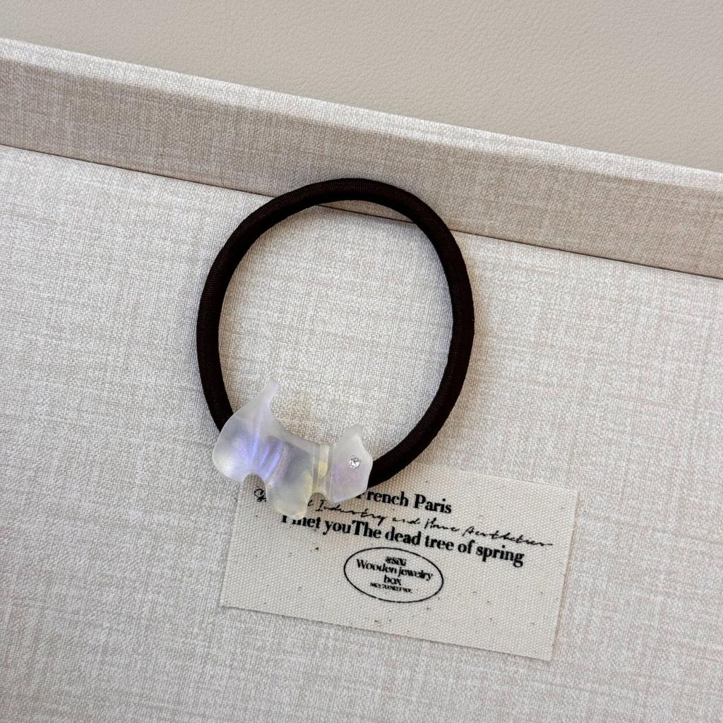 Cute Cartoon Dog Water Diamond, Simple Headband, High-elasticity Ponytail Tie, Hair Band and Hair Tie