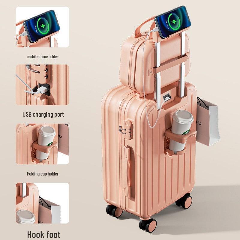 HANDUNYOU Stylish Ultralight Charging Travel Luggage