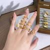 Medieval Court Style Retro Enamel Dripping Oil Ring Female Flower Butterfly Niche Light Luxury High-End Ring