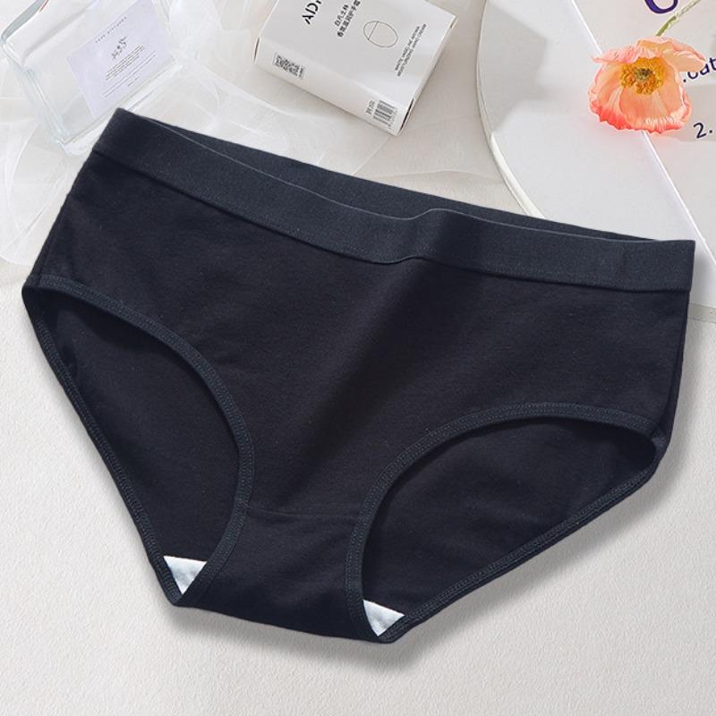 Ladies Spring and Summer Simple Pure Color Full Cotton Crotch Waist Triangle Briefs