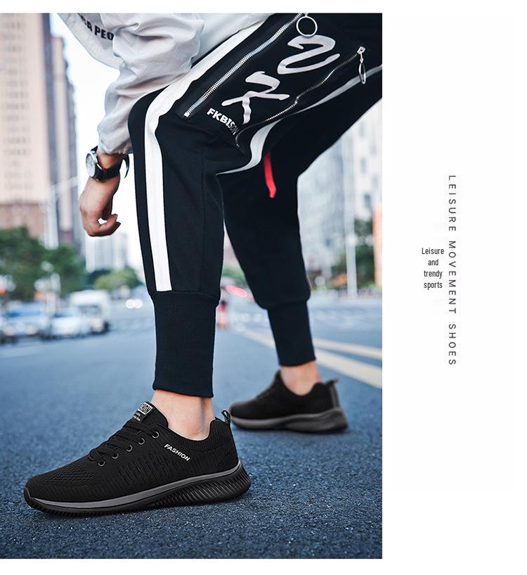 2021 Plus Size Men's Breathable Flyknit Sneakers - Summer Mesh Casual Skate Shoes
