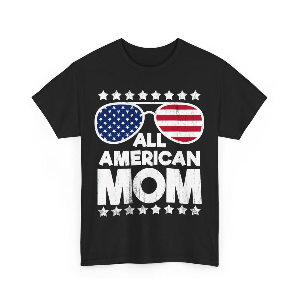 

4th of July All American Mom American Flag Sunglasses Mom Women Vintage Shirt M