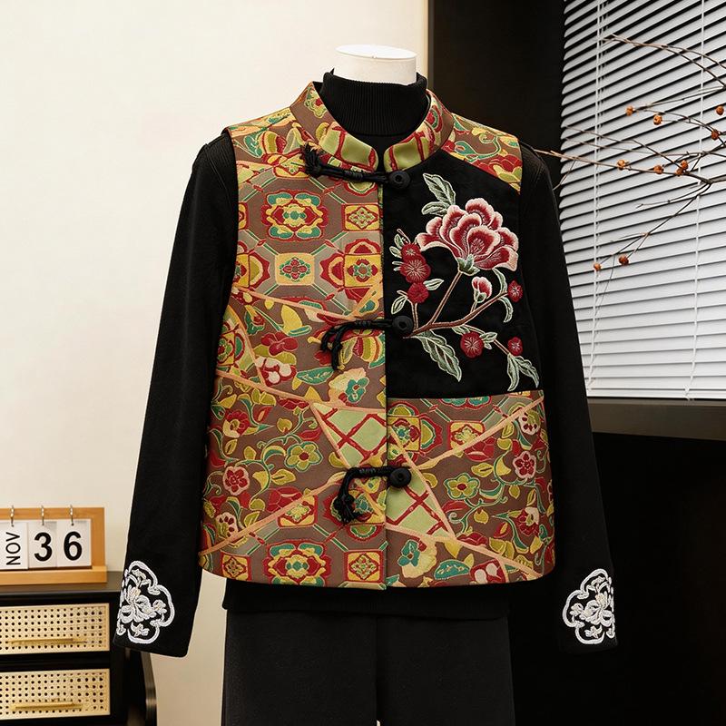 Mother's Day 2026 Elegant Tang Suit Vest for Middle-Aged Women