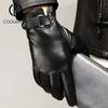 Winter Genuine Leather Men Gloves Keep Warm Plush Velet Warm Full Finger Glove Cycling Touchscreen Working Windproof ST2231