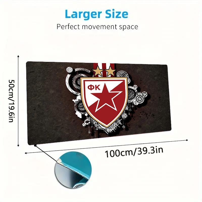 Crvena zvezda Print  Cushion Non-slip Laptop Tablet Big Mousepad XXL Mat Mini PC Playmat With Lock edge
