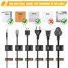 111/11PCS Cable Organizer Self Adhesive Cable Clips Table Cable Management Clamp Adjustable Cord Holder TV Charging Wire Winder