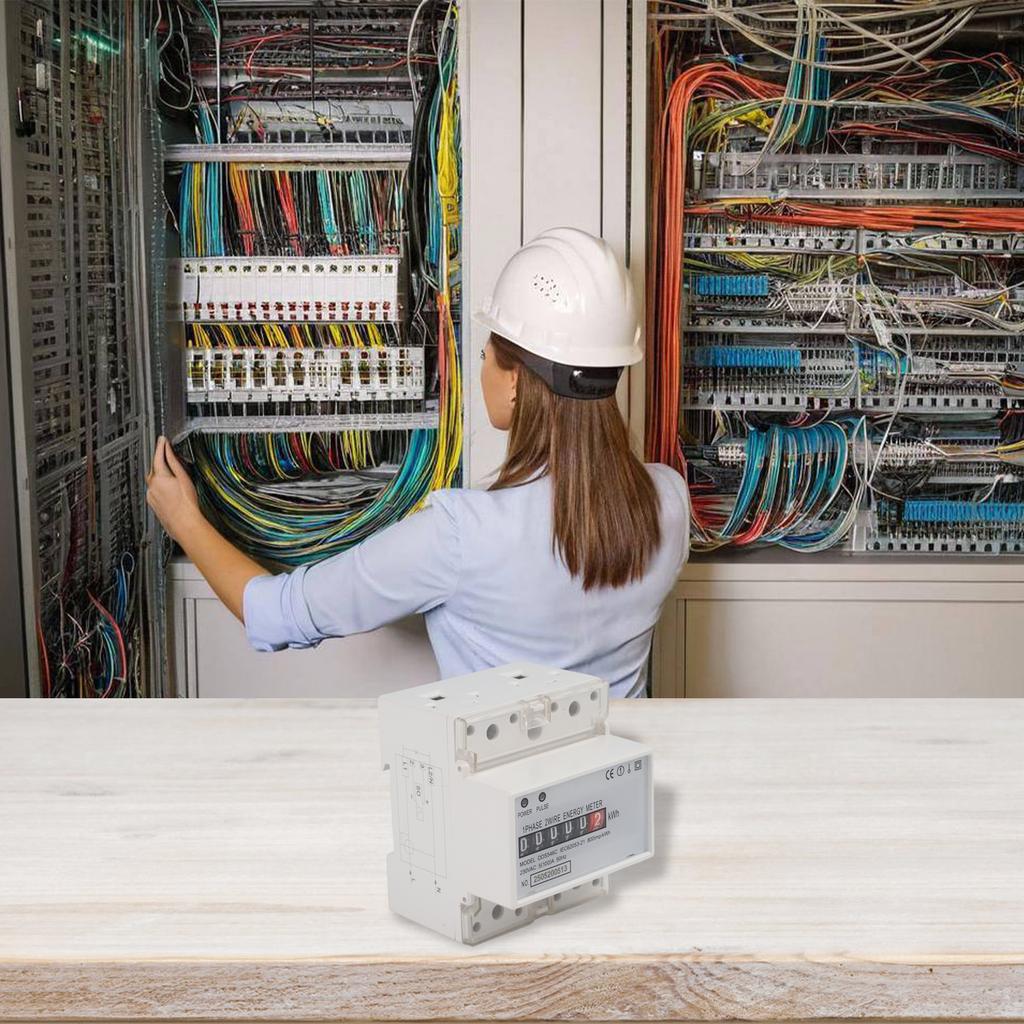 DIN Rail Installation Wattmeter Pulse Indication Meter Digital Wattmeter Safe Data Transmission 5A Rated Current
