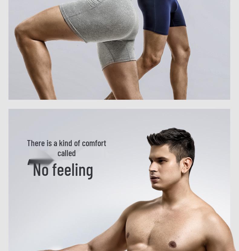 Men's Anti-Friction Cotton Boxer Briefs - Large Size, Breathable for Sports and Running