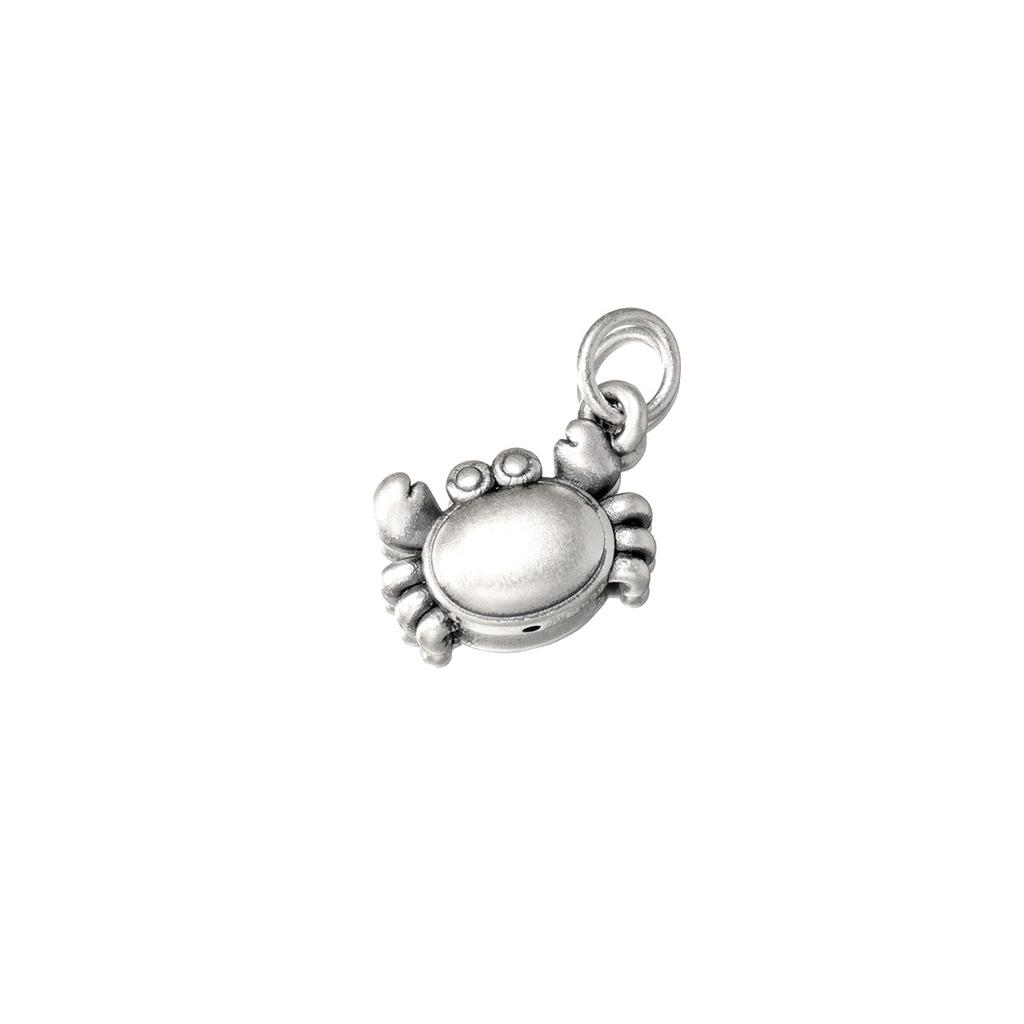 S999 Pure Silver 3D Hard-aged Crab Pendant, DIY Bracelet, Hanging Ornament, Handmade Braided Rope Material and Accessories