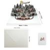 With Envelopes 3D Christmas Card Folding Design Snowy Village Scene Pop-Up Christmas Card Holiday Greeting Card