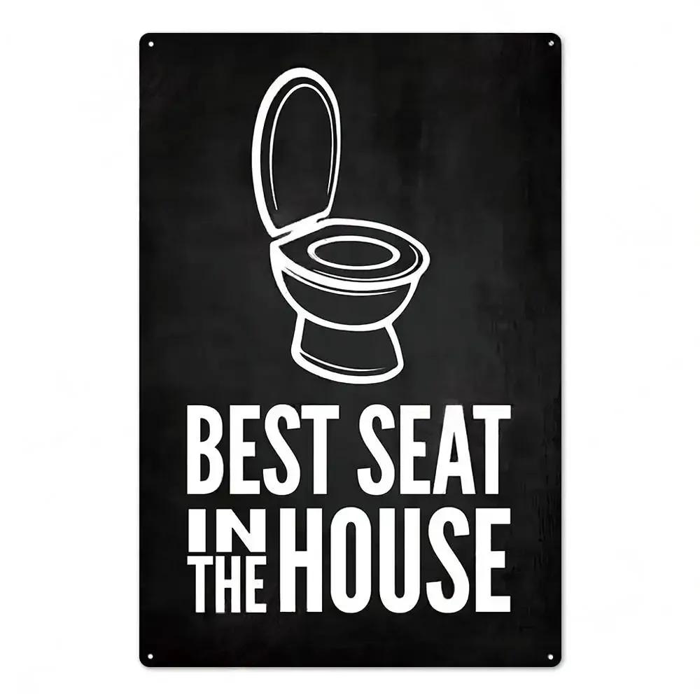 Vintage Toilet Sign Funny Metal Tin Sign Plaque WC Lavatory Toilettes Wall Art Bar Club Bathroom Restroom Toilet Wall Decoration