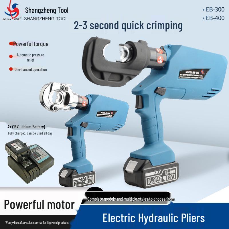 Rechargeable Electric Hydraulic Crimper EB-300/400, 16-300mm², Crimping Tool and Pliers.