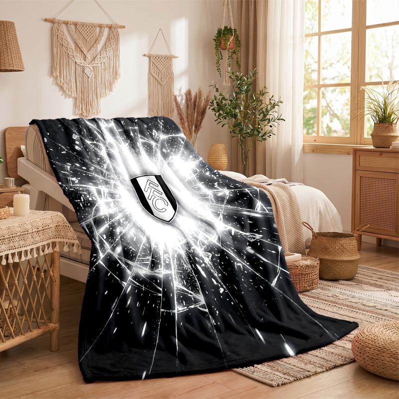 Fulham Football Print Flannel Blanket Soft Warm Sofa Bed Throw Blanket For Home Office Bedroom