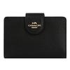 ABC Coat 6390 Chalk Luxury Crossgrain Leather Bifold Medium Corner Zip 2021SS Wallet, Wallet, L-Shaped, (Black), Women's Outlet, [Used]