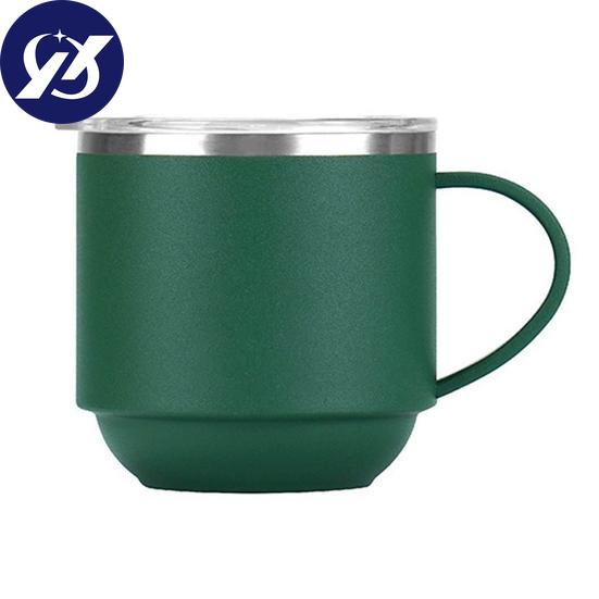 Yousheng 330ml Insulated Cup with Handle Double Wall 304 Stainless Steel Winter Indoor Tea Coffee Drinking Thermal Mug for Daily Use