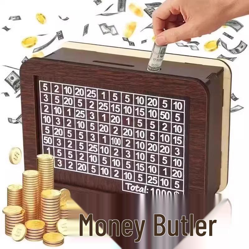 High-End Wooden Piggy Bank: New 2025 Model, Perfect Birthday Gift for Men & Women - Savings Only