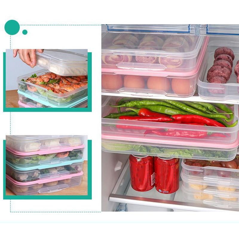 Kitchen Organizer Dumpling Box Food Storage Container Refrigerator Keep Fresh Storage Box Multi-Layer Transparent Dumpling Box