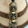 Dreiseitiger Totenkopf Messing Messerperlen EDC Outdoor DIY Paracord Gewebtes Lanyard Schlüsselanhänger Anhänger Schmuckzubehör
