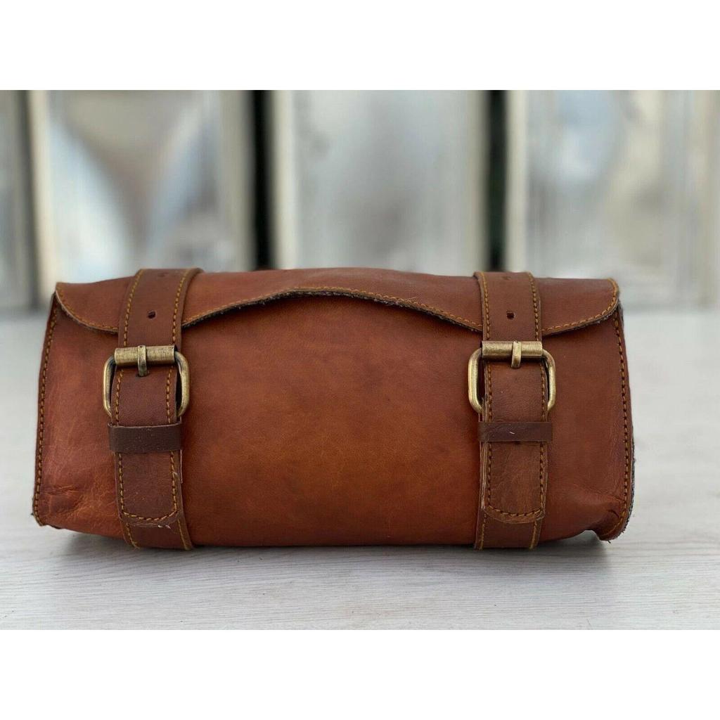 Motorradtasche Lenkertasche Vordere Ledersatteltasche Braun Werkzeugaufbewahrung Gabel