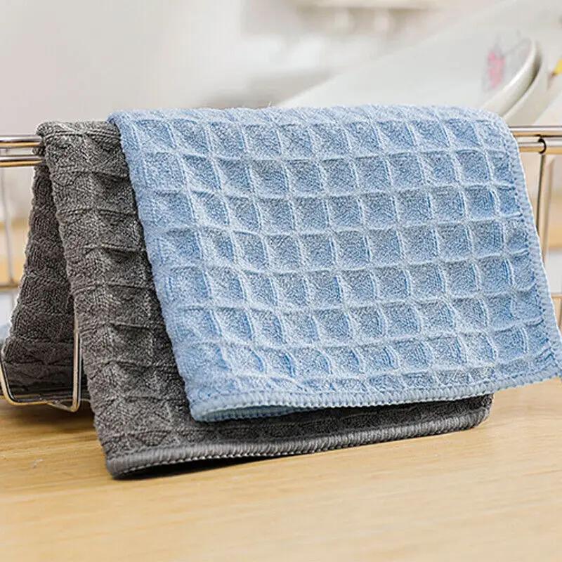 10Pcs Super Absorbent Barista Bar Towel Microfiber Dish Towel Waffle Absorbent Barista Bar Kitchen Cleaning Cloth Cleaning Towel
