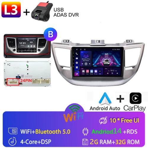 Fortress Voice Wireless CarPlay Android Auto Radio for Hyundai IX35 Tucson 3 2015 - 2018 4G Car Multimedia GPS 2din