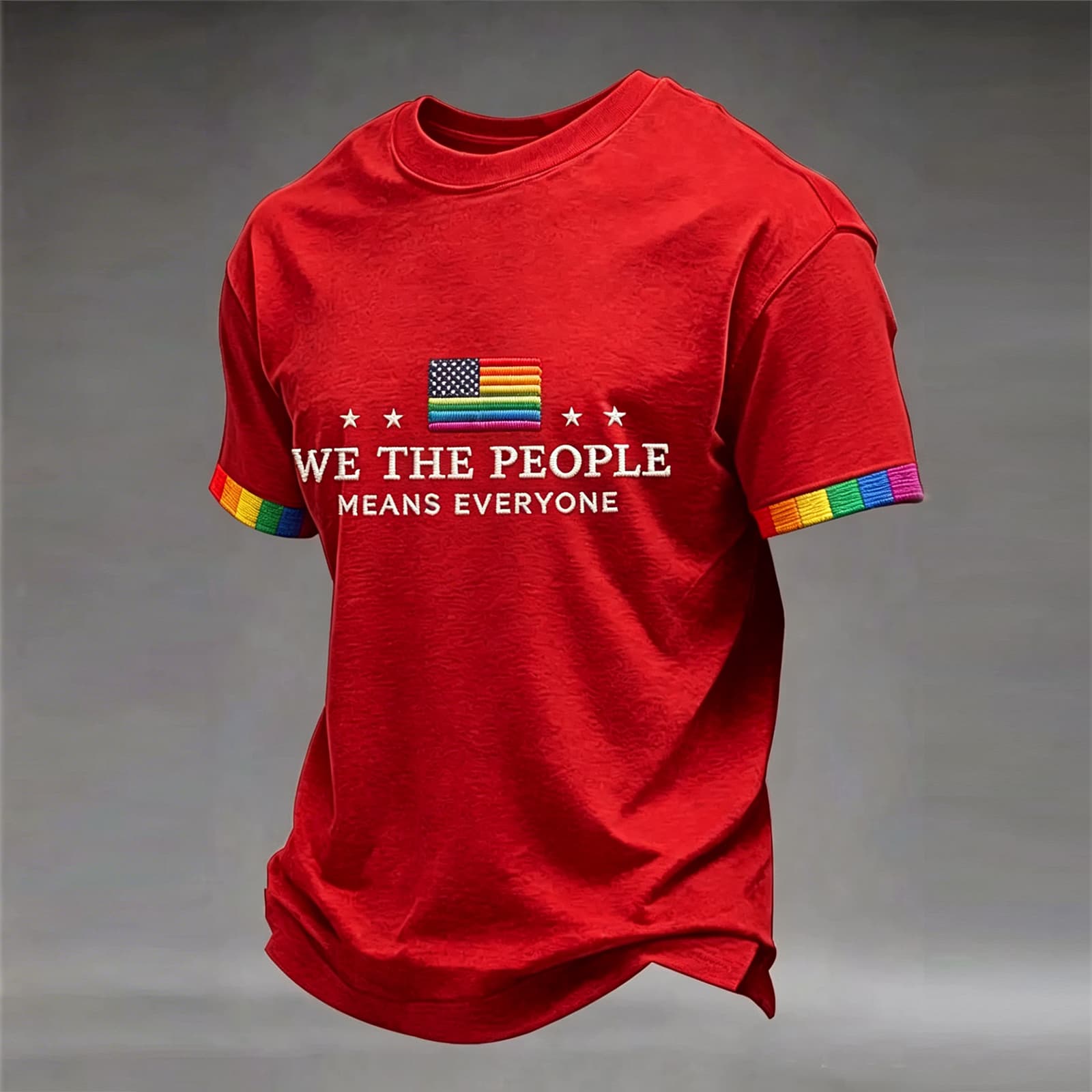 

Short Sleeve Crew Neck T Shirt with Flag and Letter Print Fit Pullover Top Comfortable Soft Material XXXL