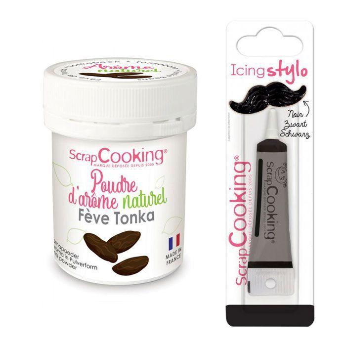 Arôme alimentaire naturel Fève Tonka + Stylo de glaçage noir