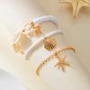 Vintage Goldfarbene Seestern Muschel Fußkettchen Für Damen Doppellagige Fußkette Knöchelarmband Am Bein Strand Barfuß Schmuck