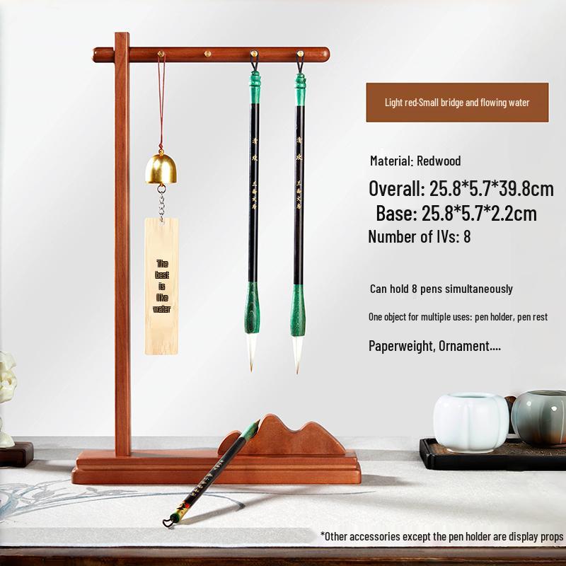 Solid Wood Calligraphy Brush Stand: Multifunctional Brush Holder for Beginners